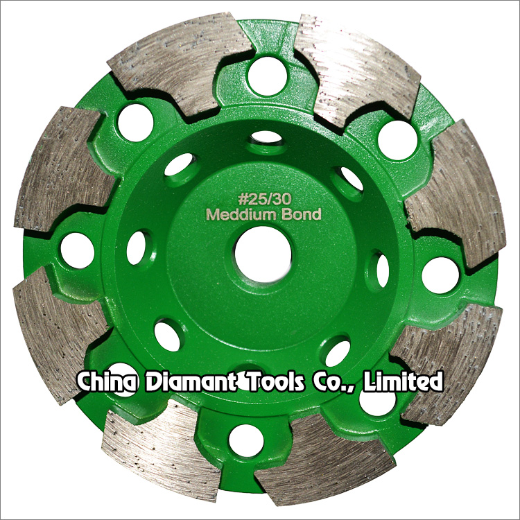 5 inches 125mm diamond grinding cup wheel with T shape segments for concrete