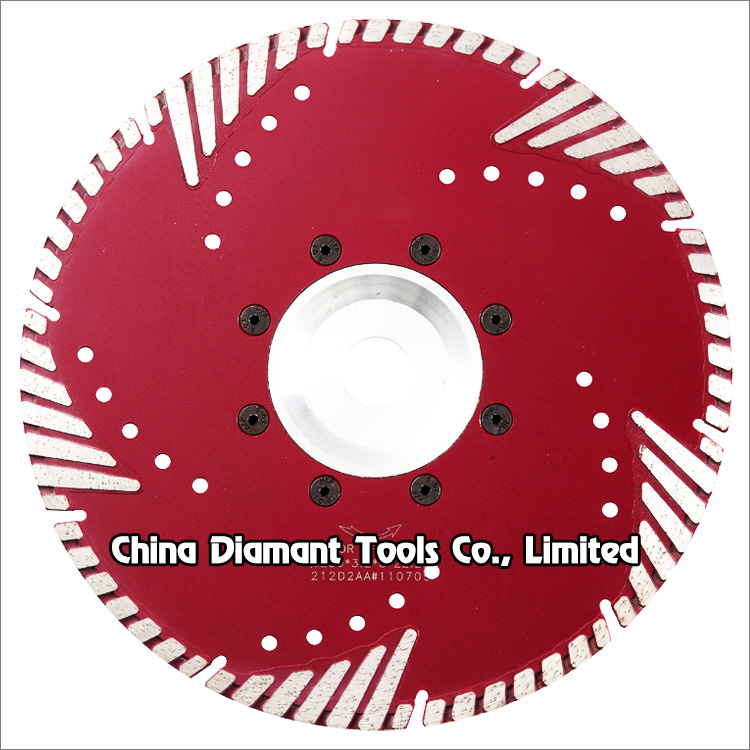 9 inches 230mm wide turbo rim diamond dry cutter with protective teeth and flange
