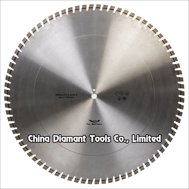 32 inches 800mm diamond saw blades for concrete wall floor cutting - diagonal teeth & matrix segments