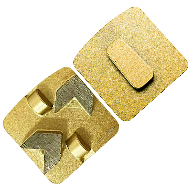PCD diamond grinding shoe for Redi-lock holder of Husqvarna floor grinders - 2*1/2 round PCD + 2 arrow segments