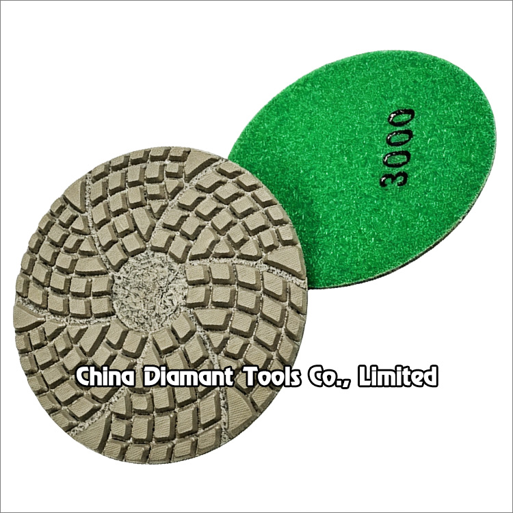 4 inches 100mm diamond floor polishing pads for stone granite marble - resin bond, wet use
