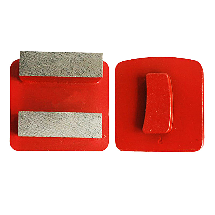 Diamond grinding shoes for Klindex floor grinder - 2 bar shape diamond segments