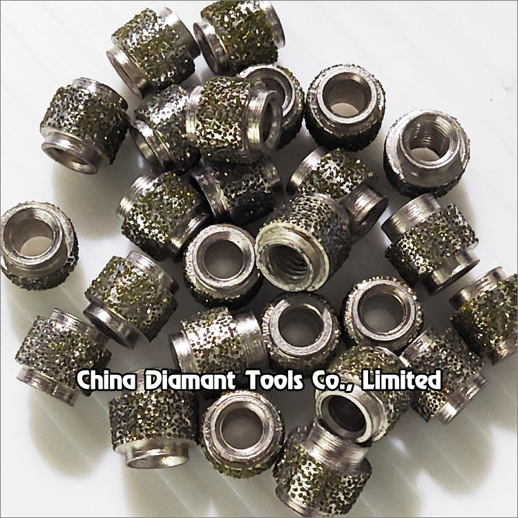Multi-layer electroplated diamond beads of diamond wire saw for marble travertine cutting