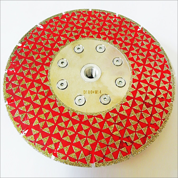 7 inches 180mm electroplated diamond saw blade cutting grinding disc with M14 flange