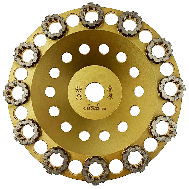 Diamond grinding cup wheels for concrete - crown column segments