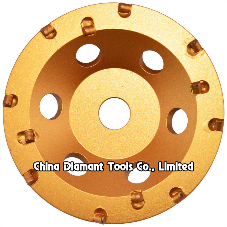 PCD grinding cup wheels for concrete floor - double rows