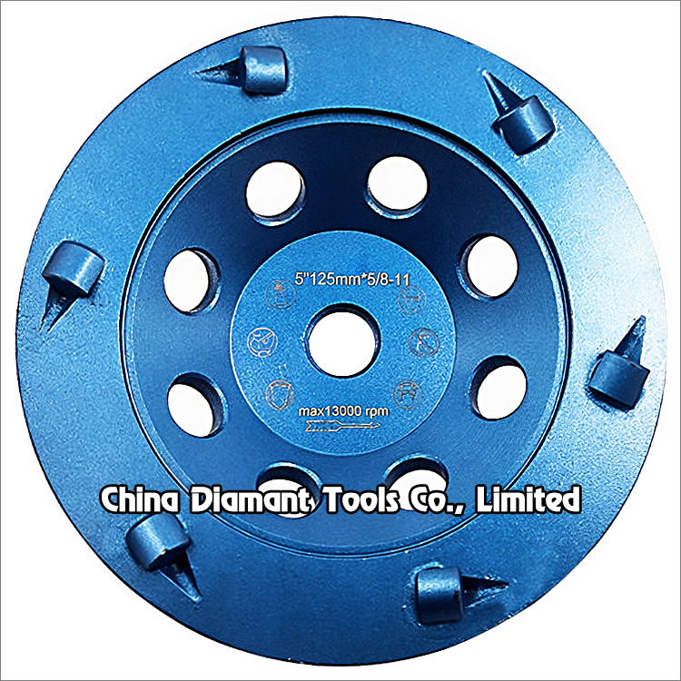 5 inches 125mm PCD grinding cup wheel for concrete floor 1/4 round*6pcs