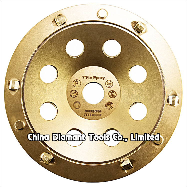 7 inches 180mm PCD grinding cup wheel for concrete floor reverse 1/4 round*6pcs + TCT*3pcs