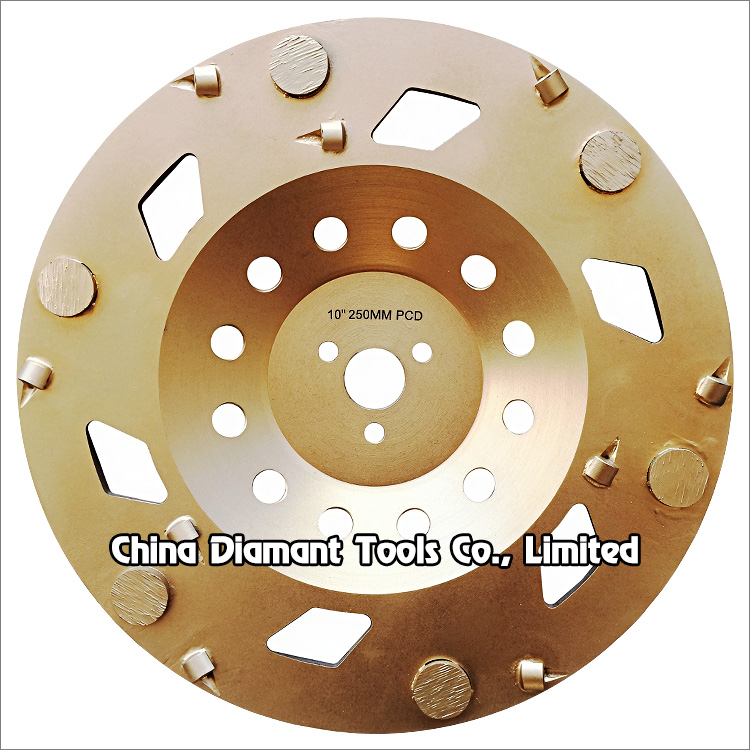 10 inches 250mm PCD diamond grinding cup wheel for concrete floor 9pcs PCD segments