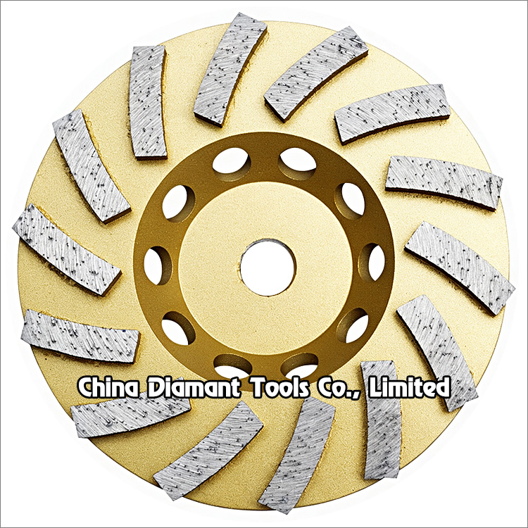 5 inches 125mm diamond grinding cup wheel for concrete 14pcs curved segments