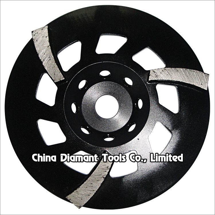 7 inches 180mm diamond grinding cup wheel for concrete 3pcs spiral segments