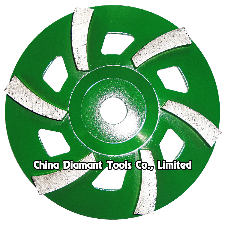 7 inches 180mm diamond grinding cup wheel for concrete 6pcs spiral segments