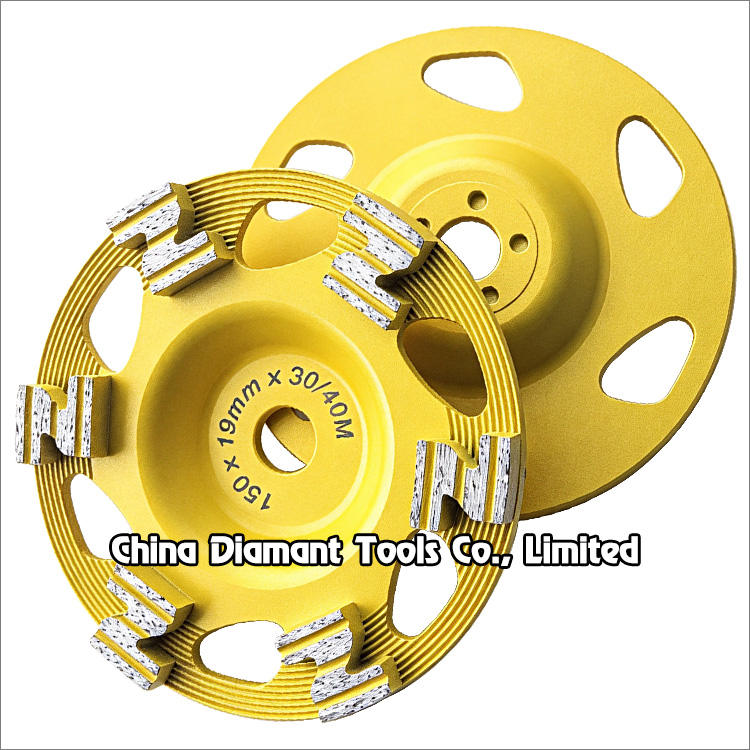6 inches 150mm diamond grinding cup wheel for concrete floor grit 30 40 medium bond 6pcs Z segments