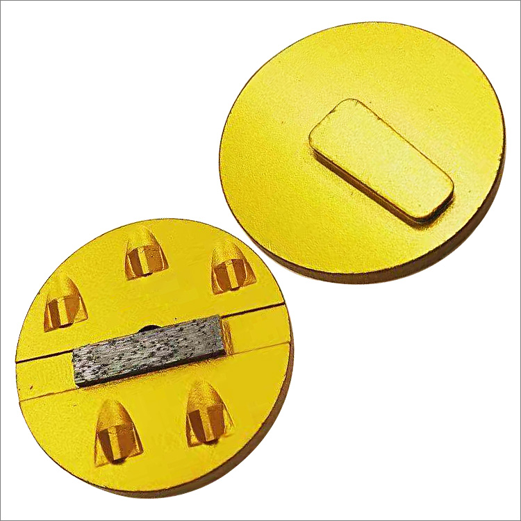 3 inches 76mm PCD diamond grinding disc for Redi-lock holder of Husqvarna grinders - 5pcs 1/4 round PCD + 1 bar shape diamond segment