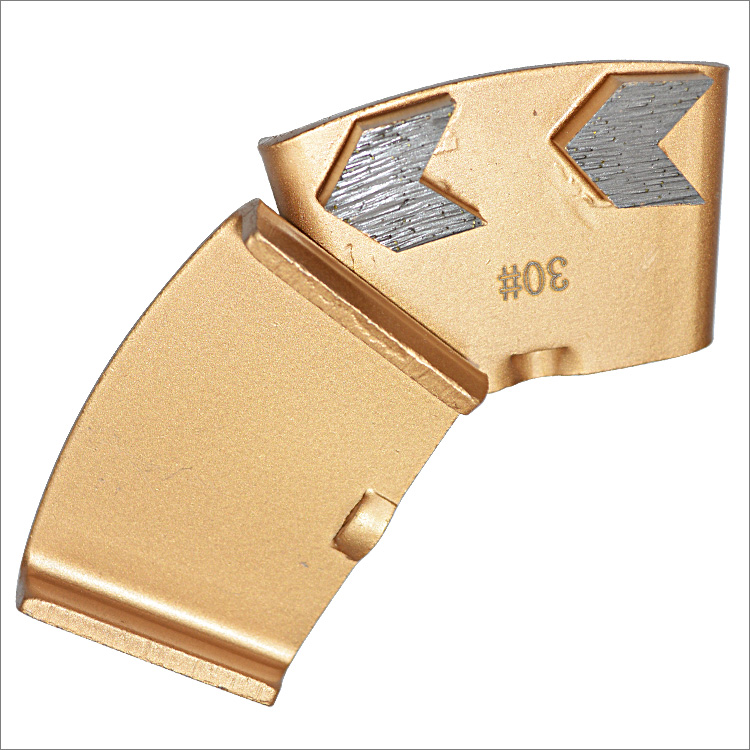 Diamond grinding shoe for EZ change plate of HTC floor grinders 2 arrow shape segments grit 30
