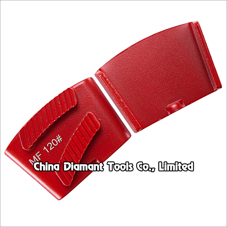 Diamond grinding shoe for EZ change plate of HTC floor grinders 2 arc grooved segments grit 120 medium bond