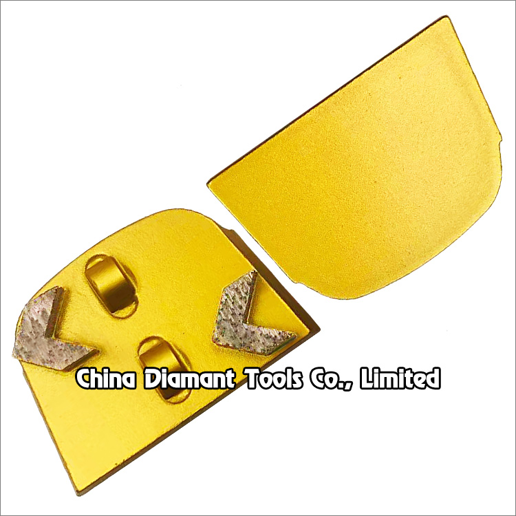 PCD diamond grinding shoe concrete polishing pad for Lavina floor grinders - 2pcs 1/2 round PCD + 2 arrow shape diamond segment