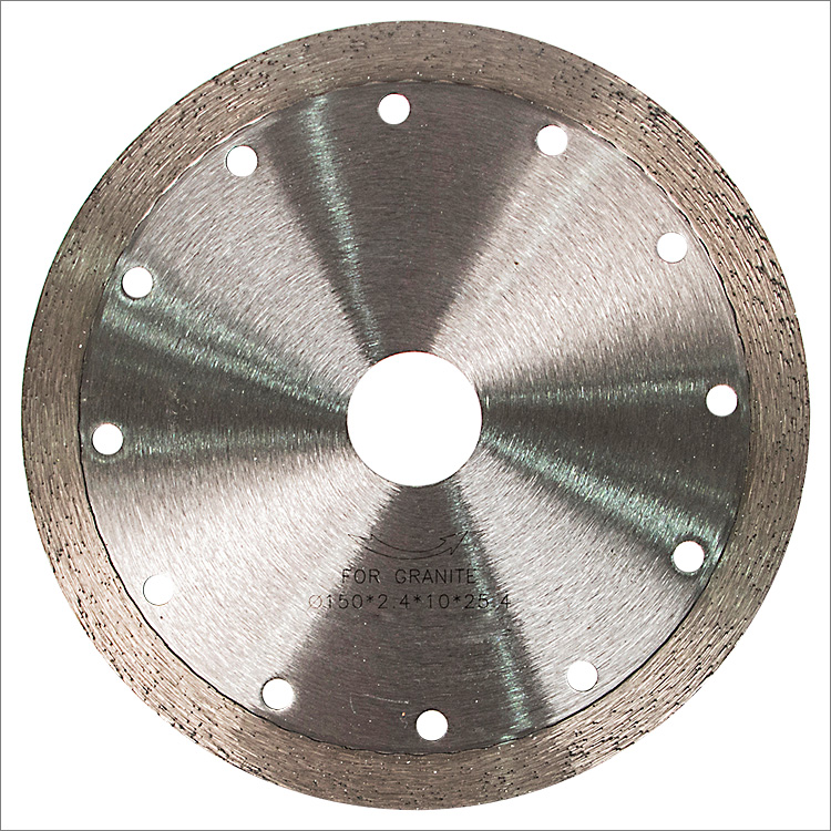 6 inches 150mm continuous rim granite dry cutting diamond saw blade