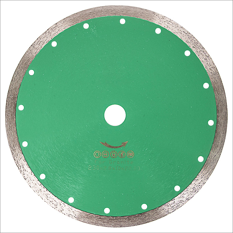 9 inches 230mm continuous rim granite dry cutting diamond saw blade