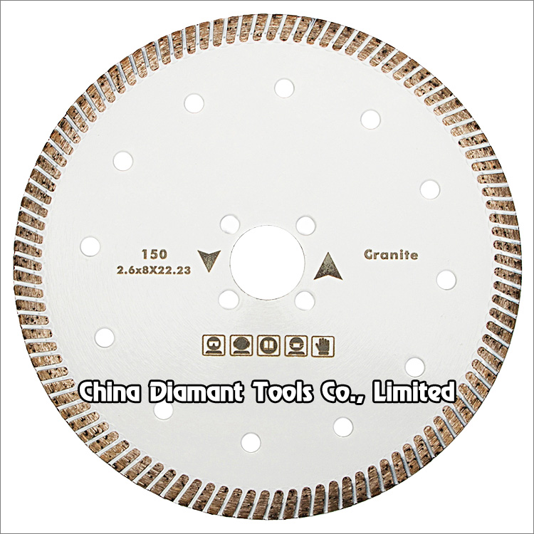 6 inches 150mm narrow turbo rim granite dry cutting diamond saw blade