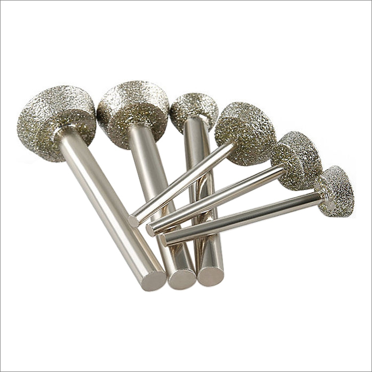 Inverted trapezoid electroplated diamond grinding heads lapidary carving bits rotary tool