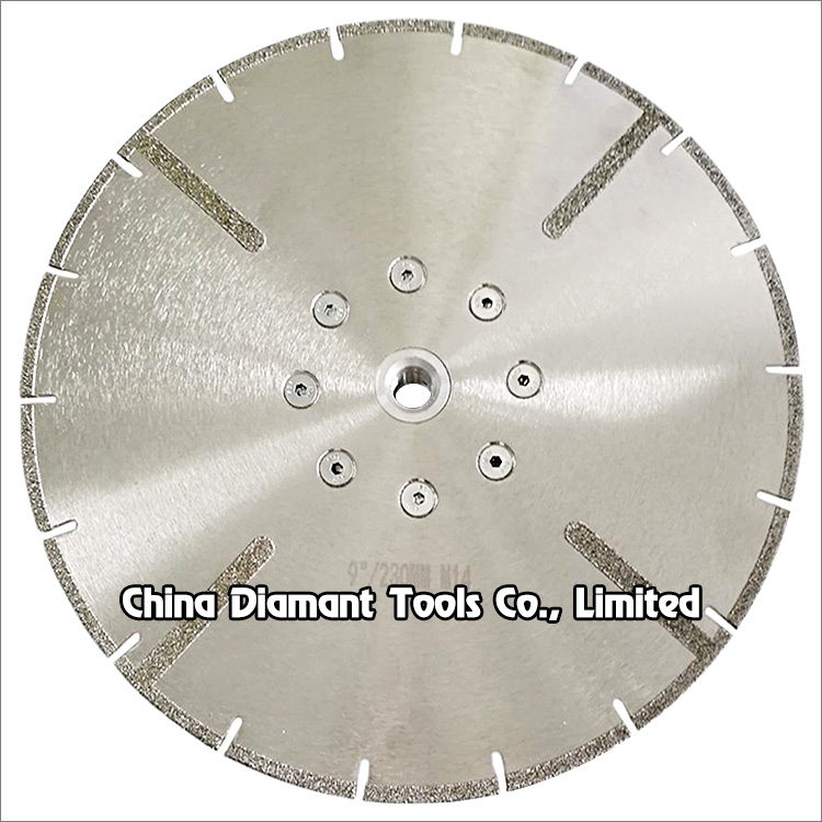 9 inches 230mm reinforced electroplated diamond saw blade cutting disc with M14 flange