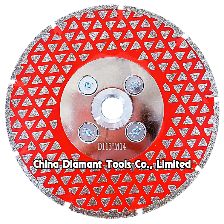 4.5 inches 115mm electroplated diamond saw blade cutting grinding disc with M14 flange