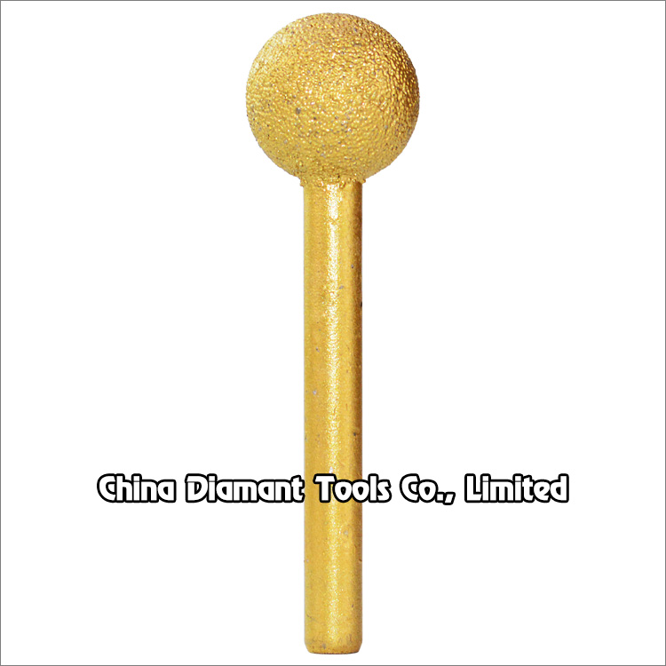 Vacuum brazed diamond burr heads grinding bits - ball head