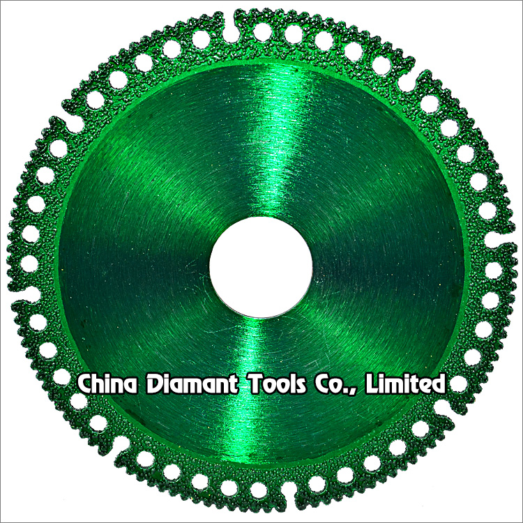Vacuum brazed multi purpose diamond saw blades for steel metal cutting